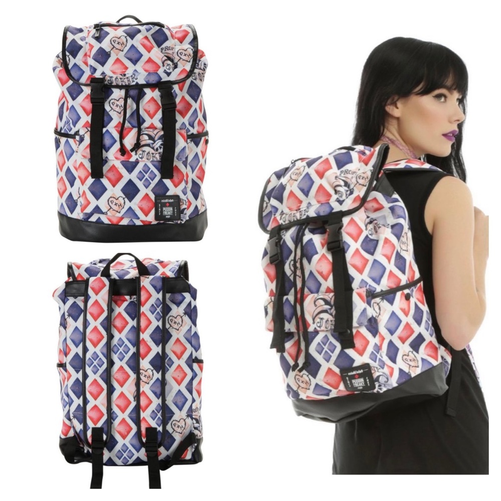 Pre-owned DC Comics Suicide Squad Harley Quinn Large Slouch Backpack - Picture 2 of 13